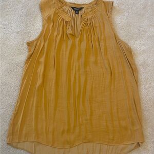 Simply Vera Vera Wang Gold Sleeveless Pleated Blouse